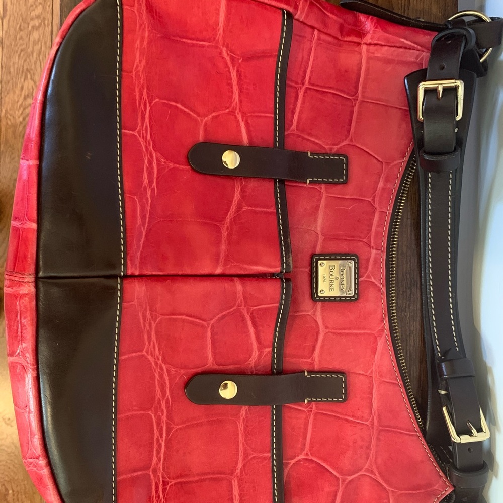 Dooney & Burke Retired Red Croc Leather Shoulder Bag - Picture 5 of 5
